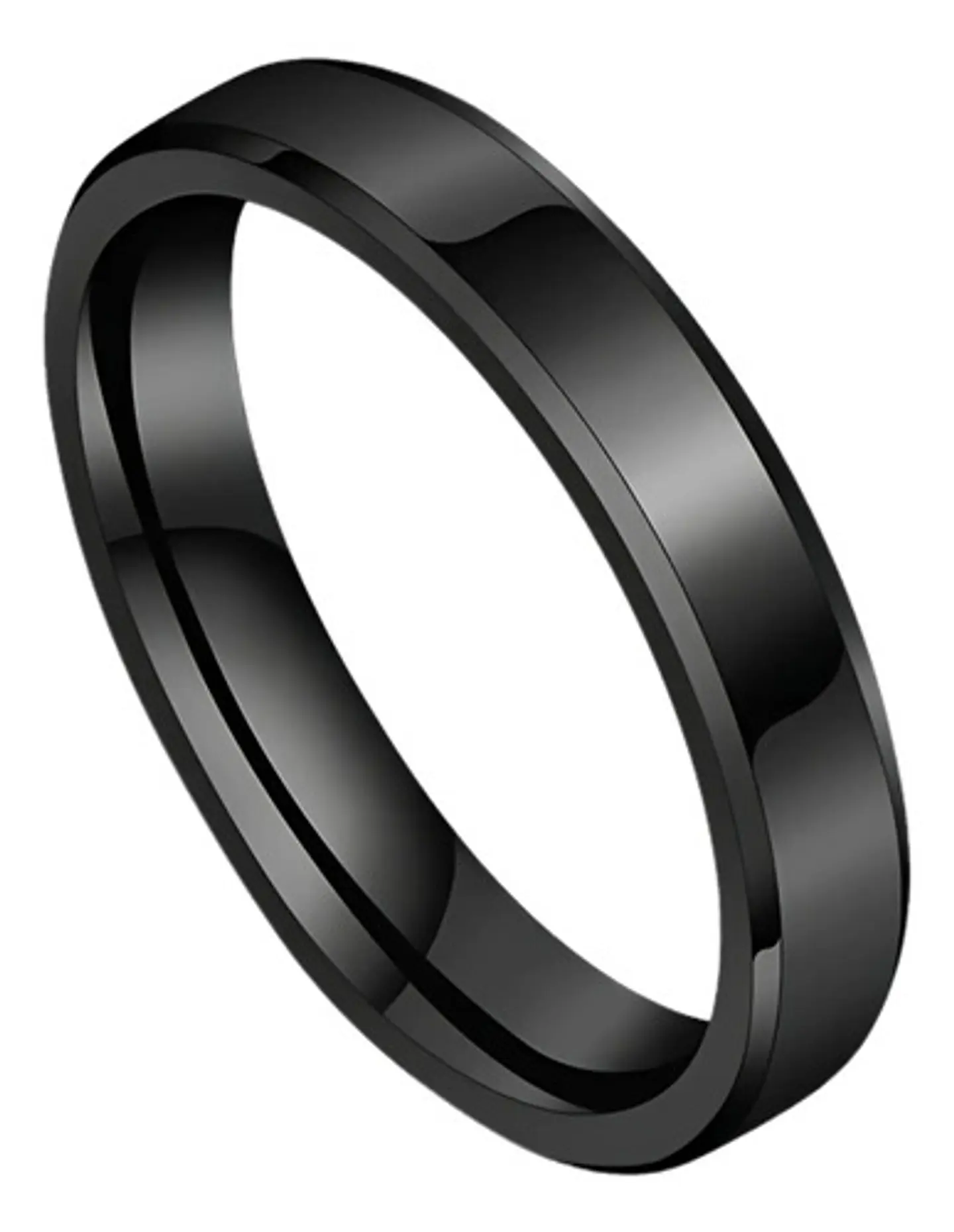 Anillo Argolla Color Negro 6mm Acero Inoxidable Hombre Mujer 5