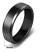 Anillo Argolla Color Negro 6mm Acero Inoxidable Hombre Mujer - Miniatura 6