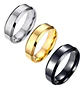 Anillo Argolla Color Negro 6mm Acero Inoxidable Hombre Mujer - Miniatura 13