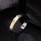 Pulsera Brazalete Color Oro Placa Cruz De Acero Para Hombre - Miniatura 3