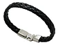 Pulsera Brazalete Manilla Cuero Trenzada Color Negro Hombre - Miniatura 1