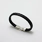 Pulsera Brazalete Manilla Cuero Trenzada Color Negro Hombre - Miniatura 2