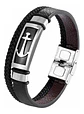 Brazalete Pulsera Cuero Ancla Acero Inoxidable Para Hombre - Miniatura 1