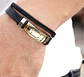 Brazalete Pulsera Cuero Ancla Acero Inoxidable Para Hombre - Miniatura 5
