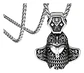 Collar Amuleto Casco Vikingo Nordic Acero Color Plata Hombre - Miniatura 1