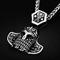 Collar Amuleto Casco Vikingo Nordic Acero Color Plata Hombre - Miniatura 2