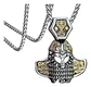 Collar Amuleto Casco Vikingo Nordic Acero Color Plata Hombre - Miniatura 11