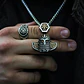 Collar Amuleto Casco Vikingo Nordic Acero Color Plata Hombre - Miniatura 14