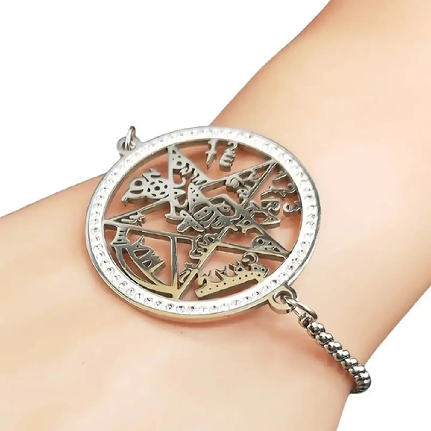 Pulsera Tetragramaton Color Plata Acero Inoxidable Mujer 1