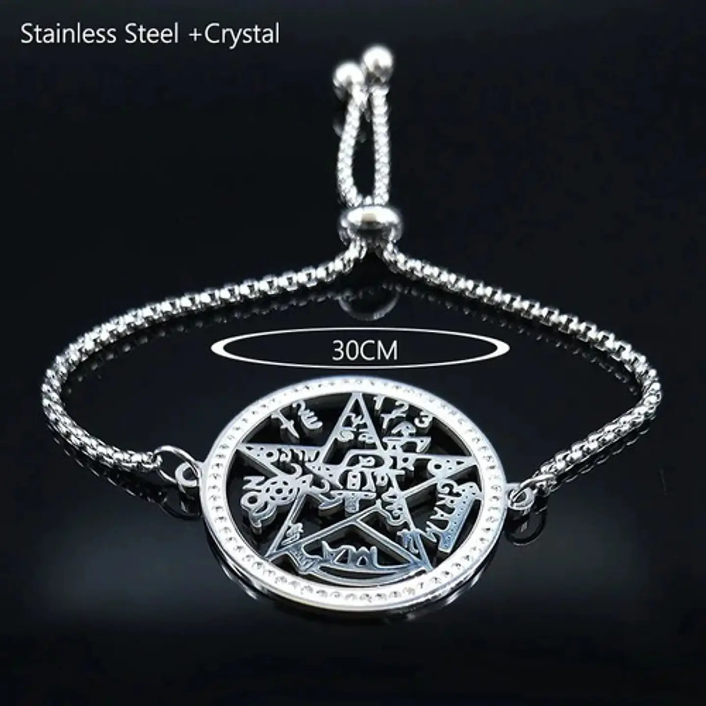 Pulsera Tetragramaton Color Plata Acero Inoxidable Mujer 6