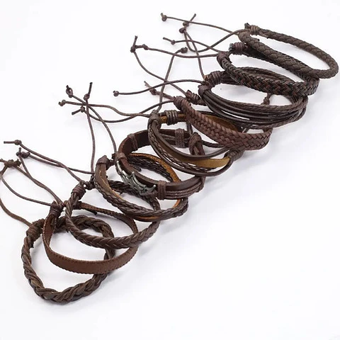 Manilla Pulsera Brazalete Batman Cuero Cafe Hombre Mujer