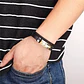 Pulsera Brazalete De Cuero Placa Cruz Acero Color Oro Hombre - Miniatura 4
