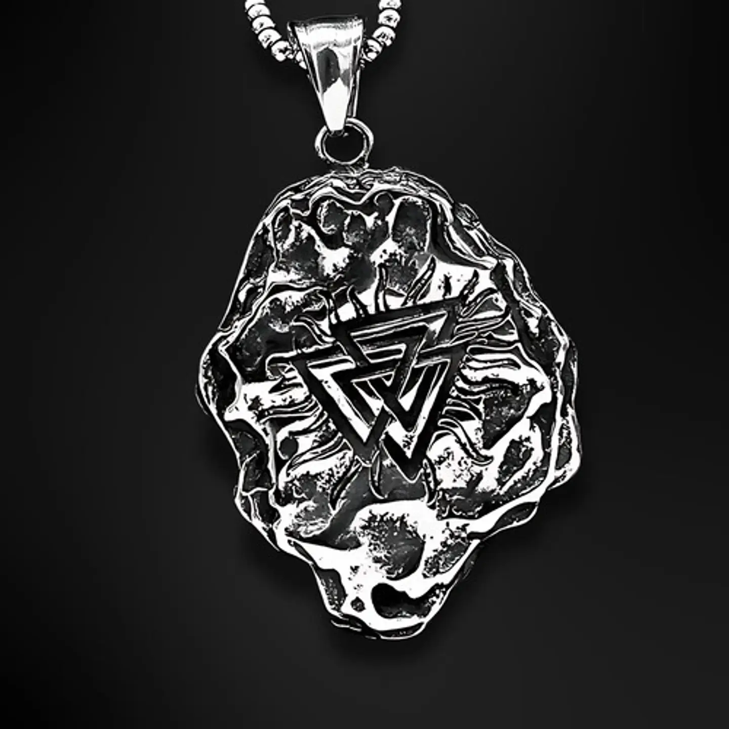 Collar Vikingo Brújula Valknut Acero Inoxidable Hombre  4