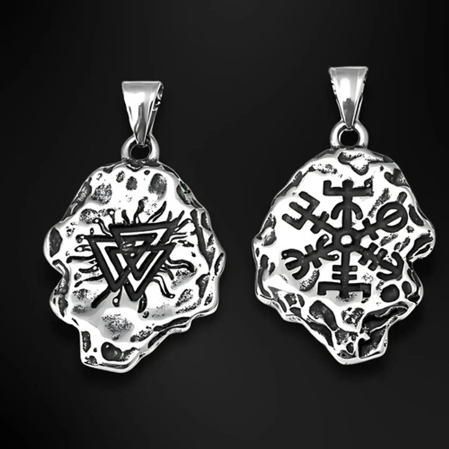 Collar Vikingo Brújula Valknut Acero Inoxidable Hombre  7