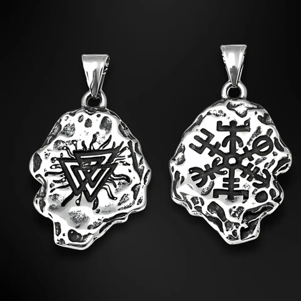 Collar Vikingo Brújula Valknut Acero Inoxidable Hombre  7