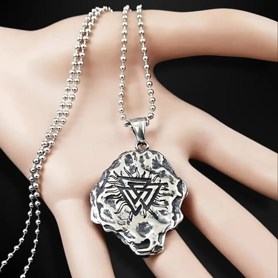 Collar Vikingo Brújula Valknut Acero Inoxidable Hombre  8