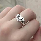 Anillo Argolla Ajustable Color Plata Cara Rostro Llorando - Miniatura 2