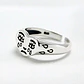 Anillo Argolla Ajustable Color Plata Cara Rostro Llorando - Miniatura 3