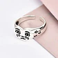 Anillo Argolla Ajustable Color Plata Cara Rostro Llorando - Miniatura 5