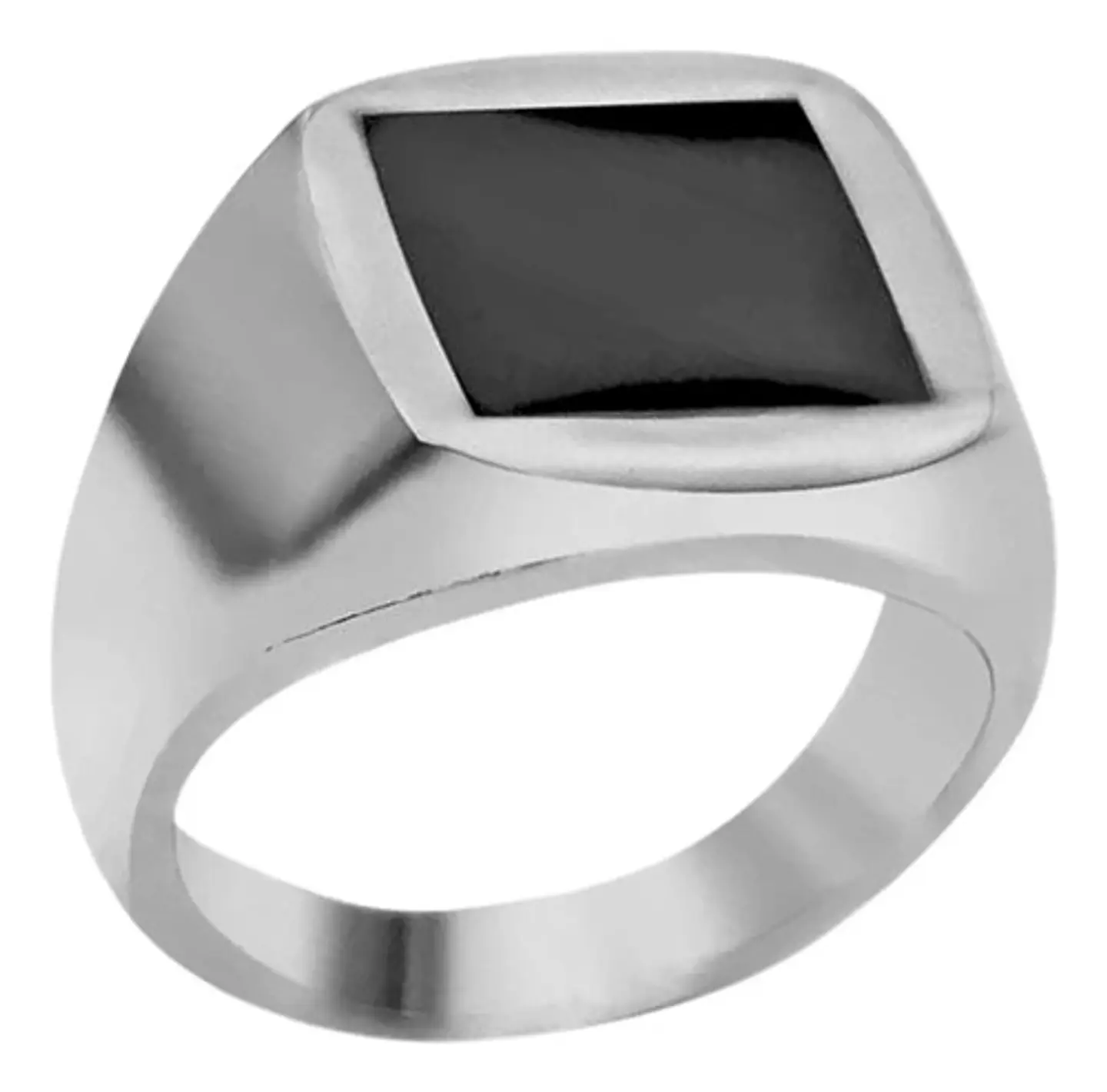 Anillo Color Plata Clásico Cuadrado Industrial Hombre Mujer 1