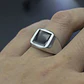 Anillo Color Plata Clásico Cuadrado Industrial Hombre Mujer - Miniatura 2