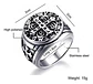 Anillo Sello San Benito Plateado Acero Inoxidable Hombre - Miniatura 2