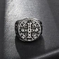 Anillo Sello San Benito Plateado Acero Inoxidable Hombre - Miniatura 3