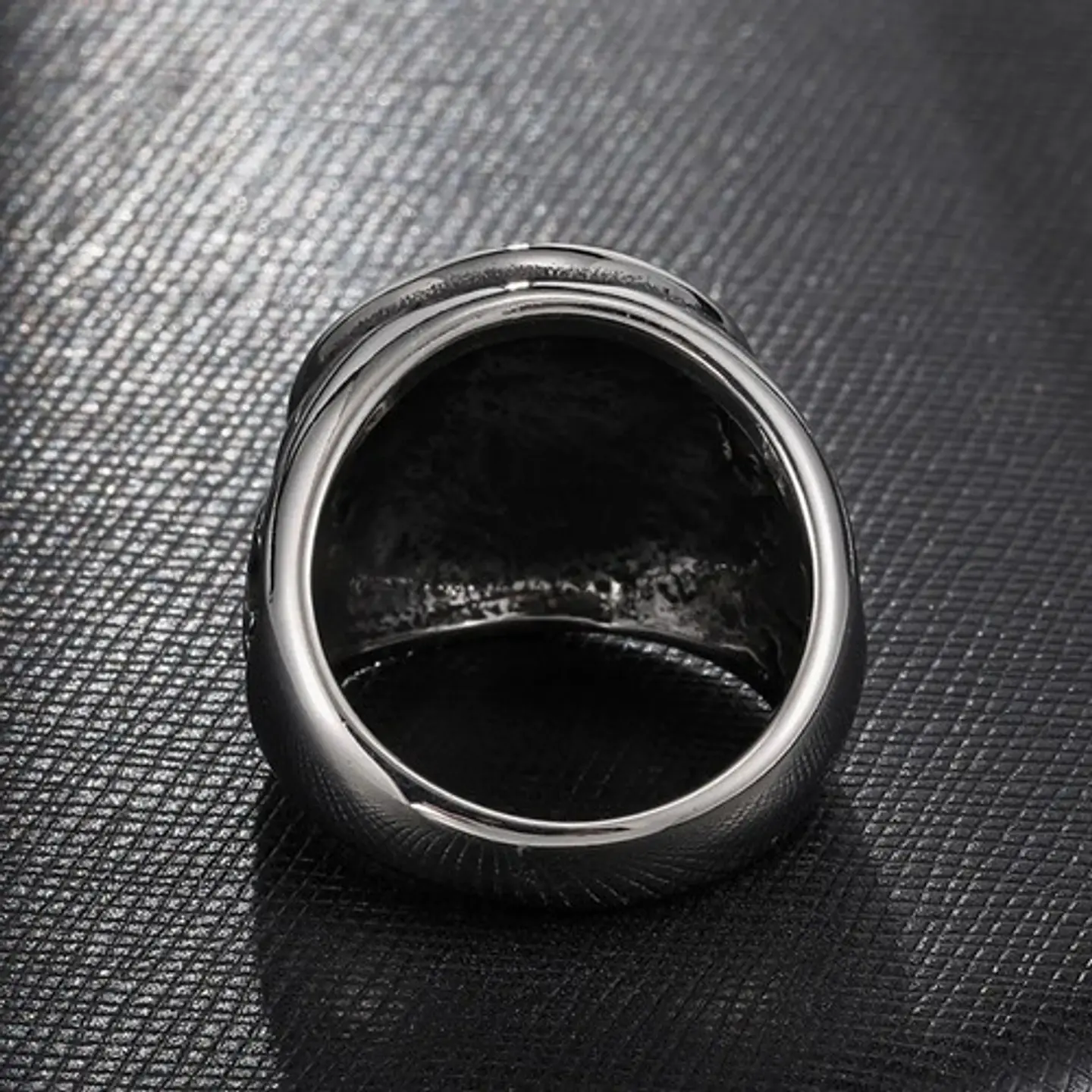Anillo Sello San Benito Plateado Acero Inoxidable Hombre 4