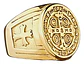 Anillo Sello San Benito Plateado Acero Inoxidable Hombre - Miniatura 11