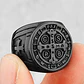 Anillo Sello San Benito Plateado Acero Inoxidable Hombre - Miniatura 22