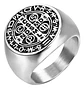 Anillo Sello San Benito Plateado Acero Inoxidable Hombre - Miniatura 37