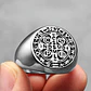 Anillo Sello San Benito Plateado Acero Inoxidable Hombre - Miniatura 38