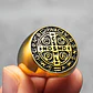 Anillo Sello San Benito Plateado Acero Inoxidable Hombre - Miniatura 42