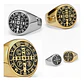 Anillo Sello San Benito Plateado Acero Inoxidable Hombre - Miniatura 44