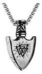 Collar Vikingo Acero Inoxidable Color Plata Flecha Hombre Plateado - Miniatura 1