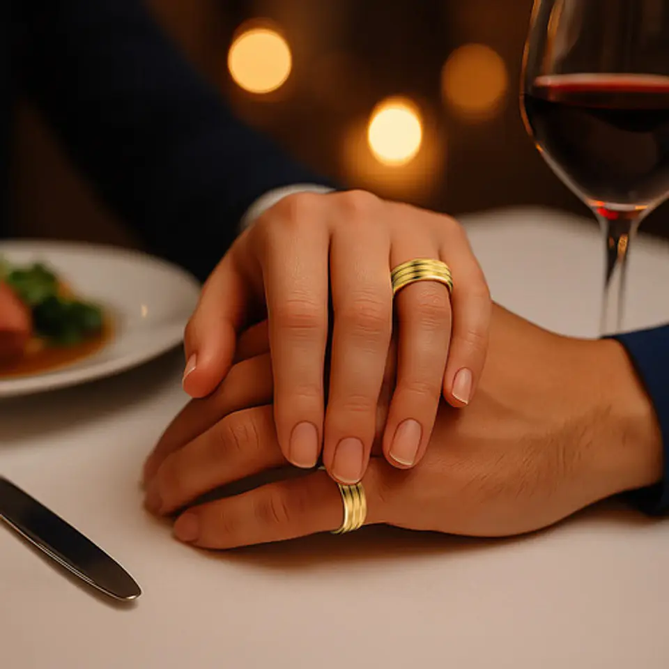 Anillo Color Oro Para Hombre Mujer Argolla Acero Inoxidable 8