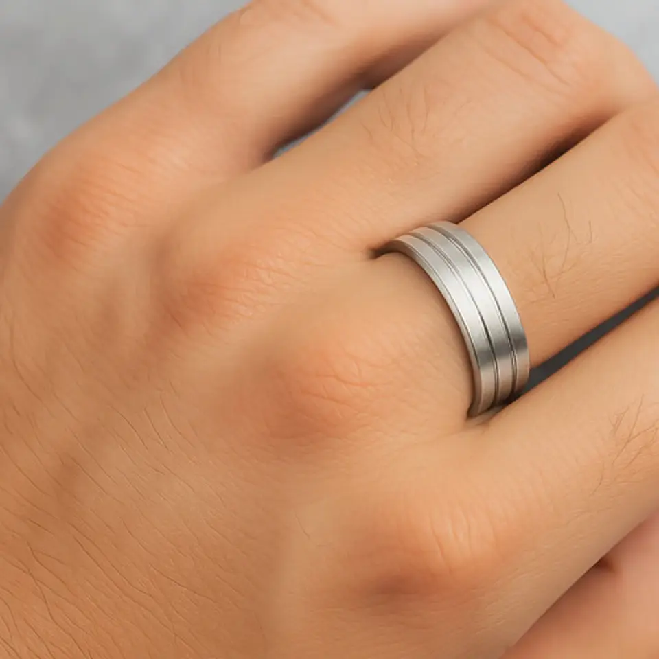 Anillo Color Oro Para Hombre Mujer Argolla Acero Inoxidable 12