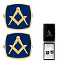 Gemelos Mancornas Color Oro Escuadra Mason Masonería Hombre - Miniatura 1