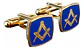 Gemelos Mancornas Color Oro Escuadra Mason Masonería Hombre - Miniatura 2