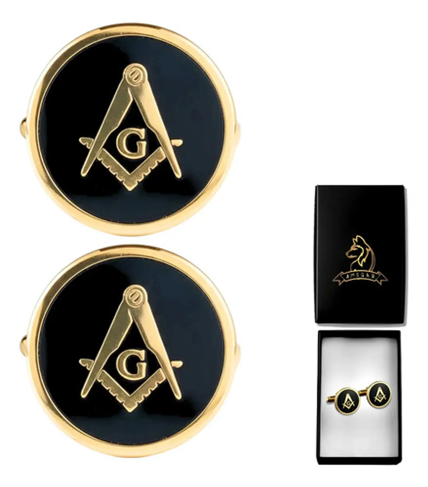 Gemelos Mancornas Color Oro Escuadra Mason Masonería Hombre 9