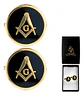 Gemelos Mancornas Color Oro Escuadra Mason Masonería Hombre - Miniatura 9