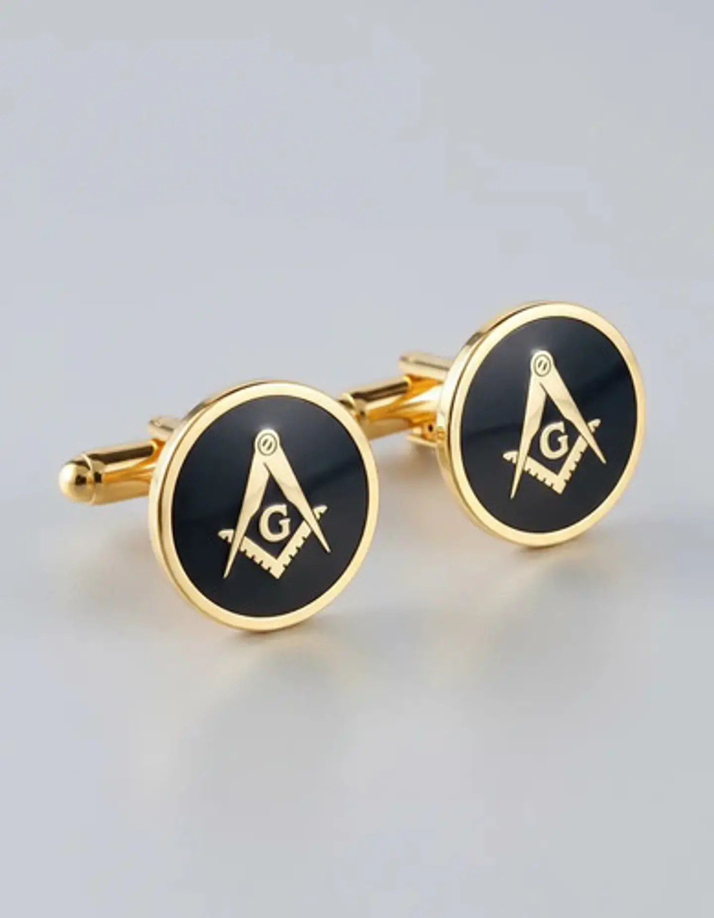 Gemelos Mancornas Color Oro Escuadra Mason Masonería Hombre 12