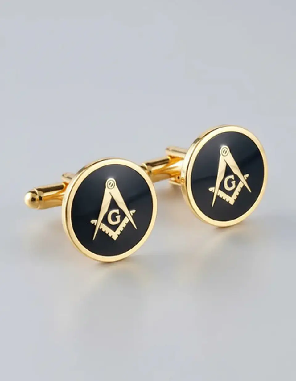 Gemelos Mancornas Color Oro Escuadra Mason Masonería Hombre 12