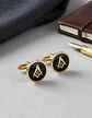 Gemelos Mancornas Color Oro Escuadra Mason Masonería Hombre - Miniatura 13