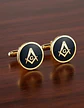 Gemelos Mancornas Color Oro Escuadra Mason Masonería Hombre - Miniatura 15