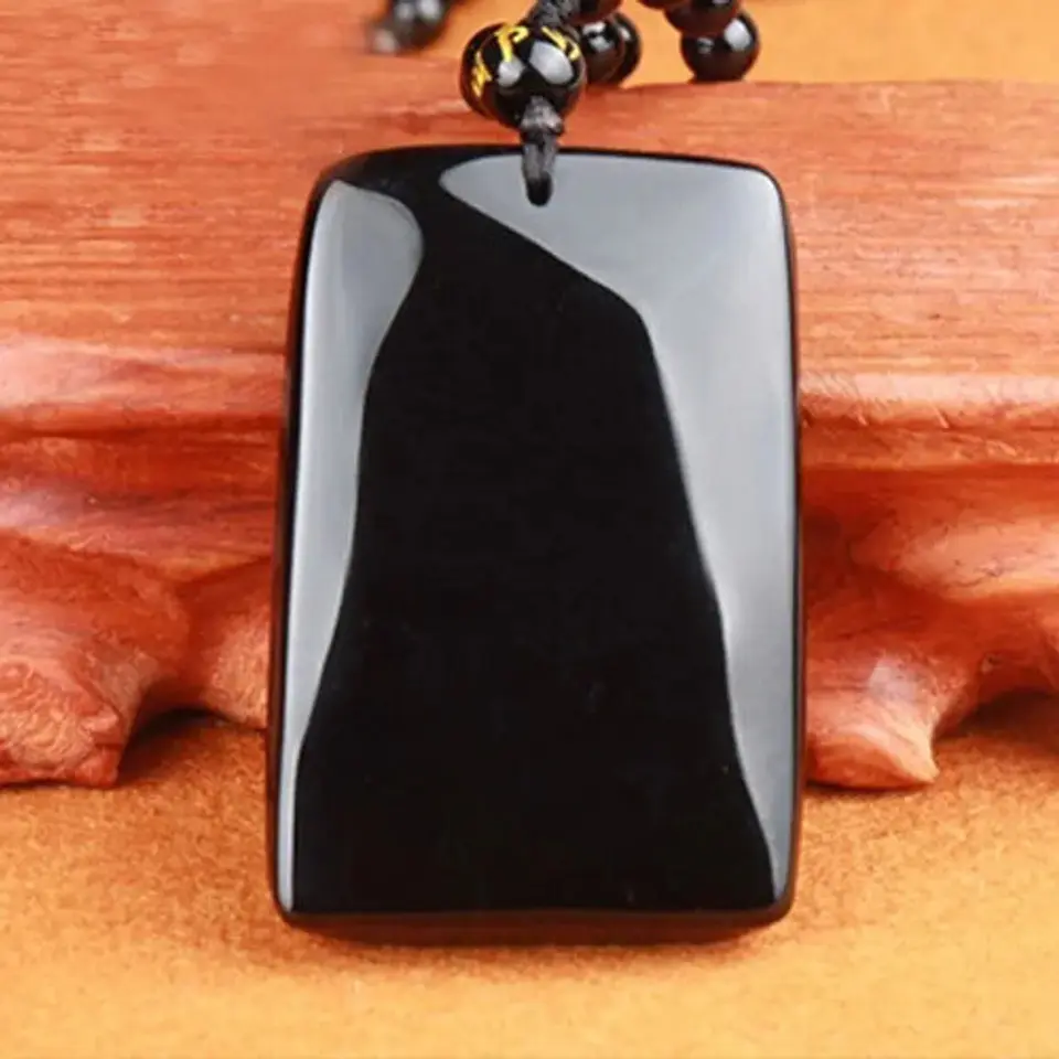 Collar Obsidiana Amuleto Suerte Guan Gong Para Hombre Mujer 2