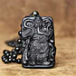 Collar Obsidiana Amuleto Suerte Guan Gong Para Hombre Mujer - Miniatura 3