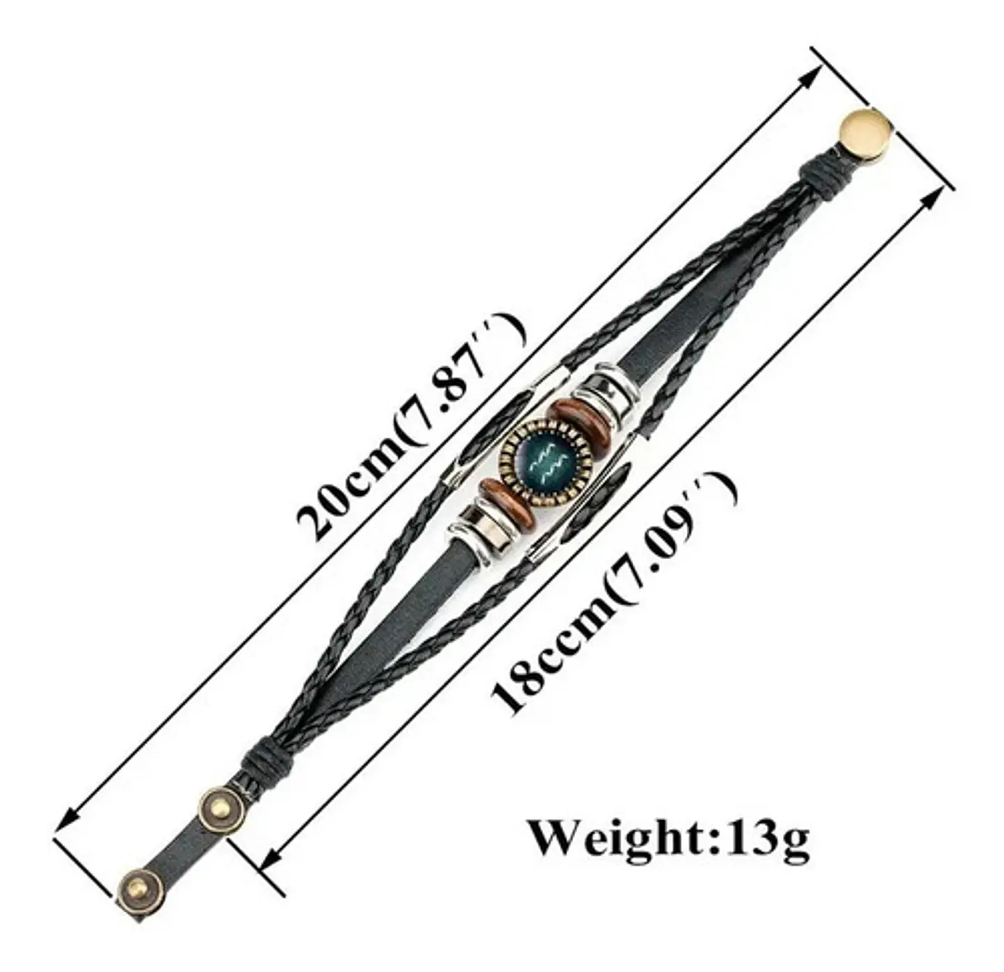 Pulsera Manilla Cuero Zodiacal Constelacion Hombre Y Mujer 2