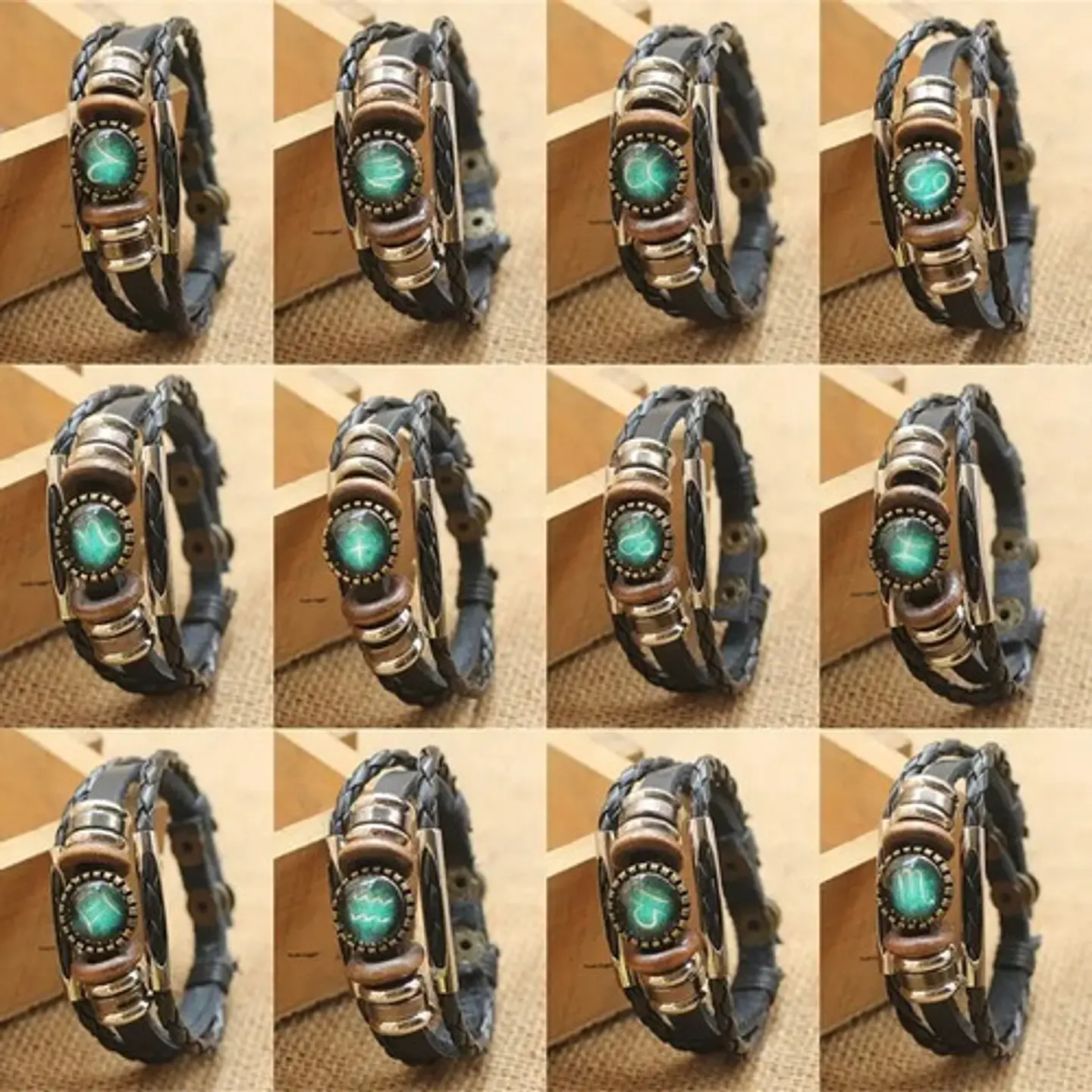 Pulsera Manilla Cuero Zodiacal Constelacion Hombre Y Mujer 4