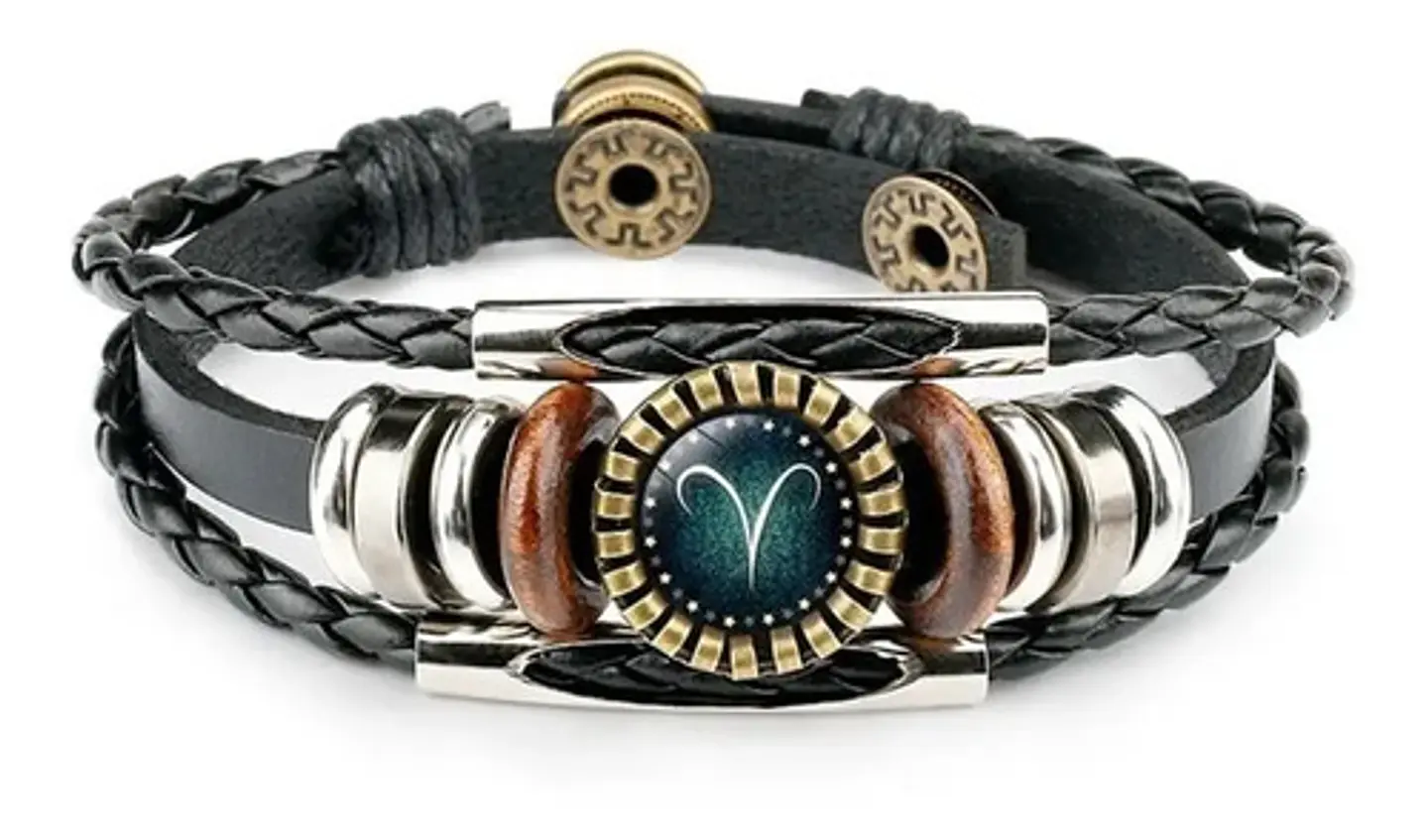 Pulsera Manilla Cuero Zodiacal Constelacion Hombre Y Mujer 6